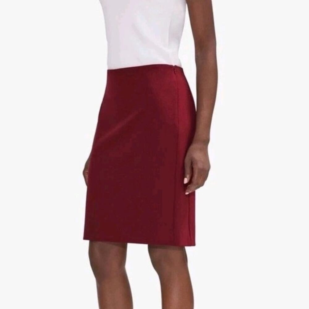 MM LaFleur Noho Pencil Skirt Above Knee Pomegranate Ruby Red Sz 10